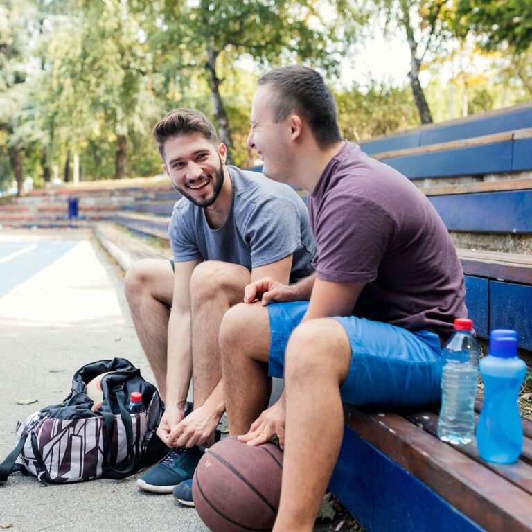Support working with client in the park